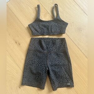 ALO sports bra & biker shorts set, size S, sold together!